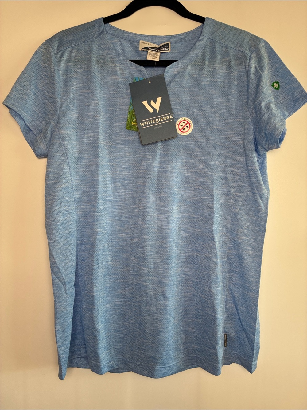 White Sierra Light Blue Short Sleeve Insect Repellent Tee - Shirt